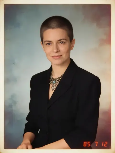 Buzz cut: haircut simulator result on a test portrait